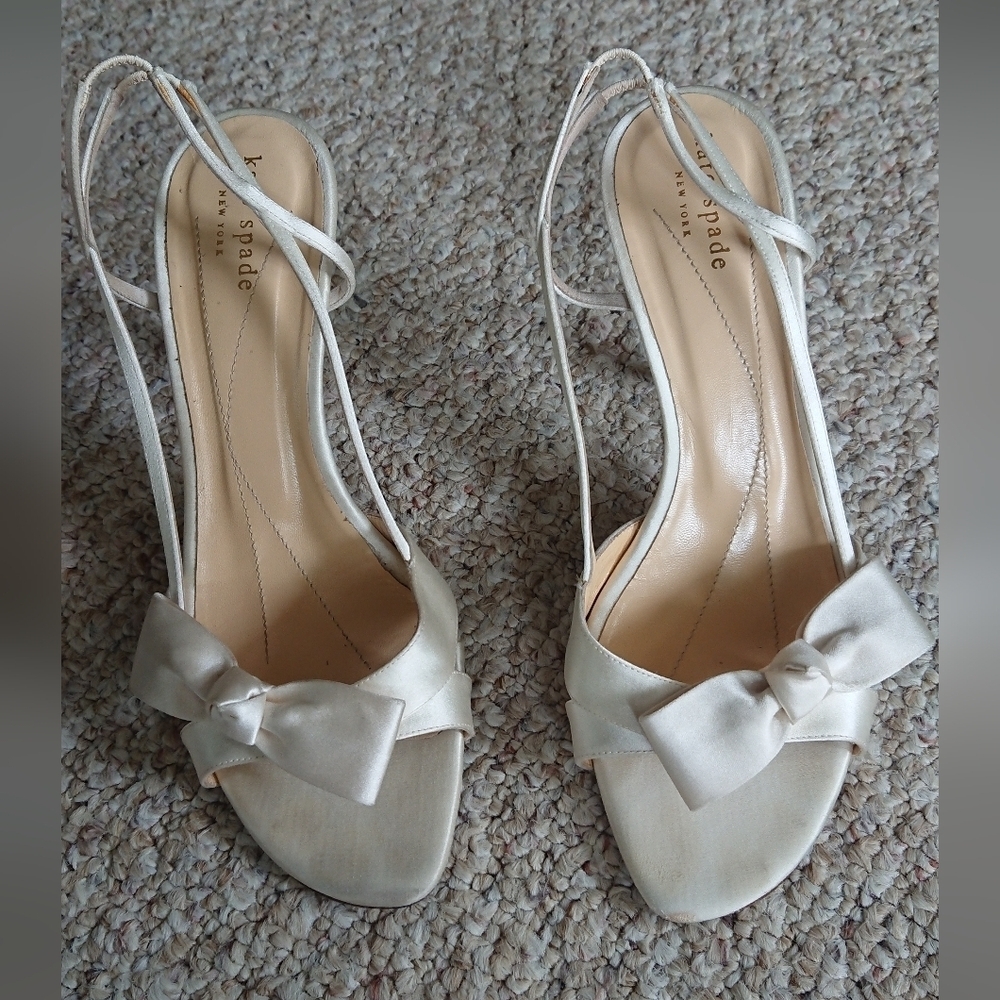 KATE SPADE NEW YORK 'ideal' slingback satin sandal size 7.5